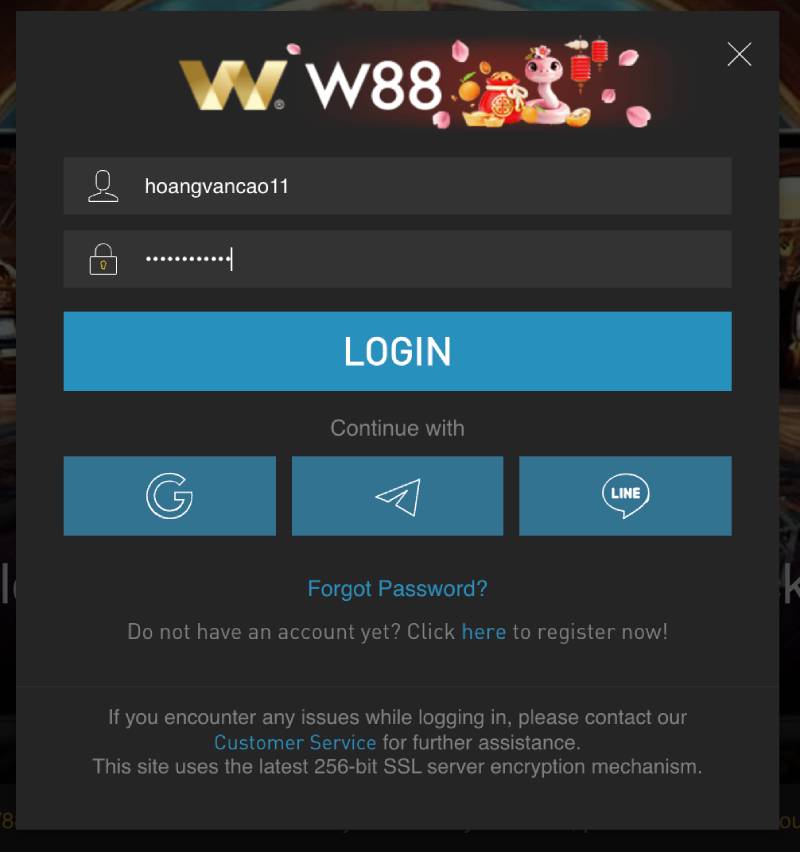 tien hanh dang nhap w88